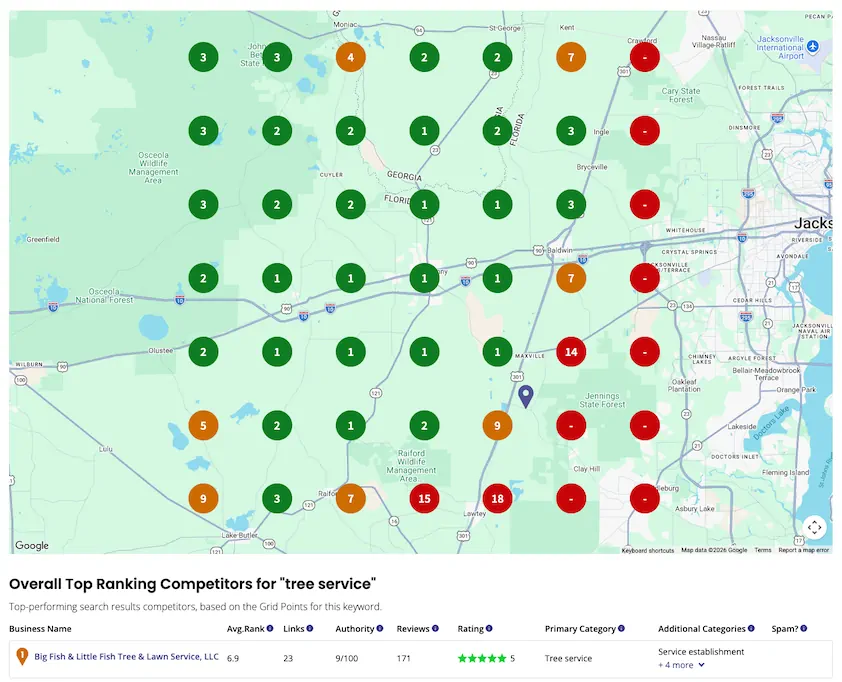 ASJ Designs client Big Fish Geo Grid results